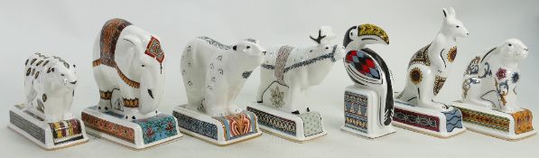 A collection of Wedgwood model animals from The Noah's Ark Collection: Elephant, Polar bear,