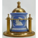 Wedgwood blue Jasper dipped Humidor: Set in brass Ormolu mount,