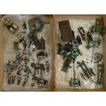 2 trays of lead soldiers cannon etc: An interesting large assortment of pieces.