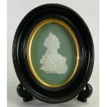 Wedgwood Sage green dipped Jasperware Catherine The Great Empress of Russia portrait medallion: In