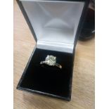 Platinum ladies solitaire Diamond ring in a Tiffany style white setting: 1.