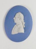 Wedgwood solid pale blue Jasper portrait medallion of Sir Josepth Banks: To commemorate opening of