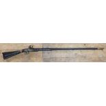 19th century unusual Eastern Flintlock Musket: E.I.C lock, length 147cm.