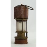 Hailwoods type brass Miners safety lamp: