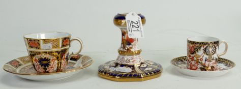 Royal Crown Derby Imari pattern tea and coffee cups and comport stand a/f: Tea cup (hairline