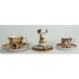 Royal Crown Derby Imari pattern tea and coffee cups and comport stand a/f: Tea cup (hairline