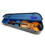 Cased Beare & sons Barzoini Violin London: Length of body 35.