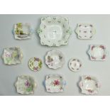 A collection of Shelley sweet dishes & butter plates (11):