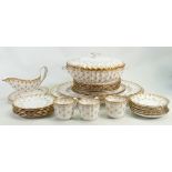 Spode Fleur de Lys part dinner service: Comprising tureens, plates, platter etc.