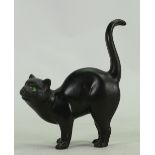 Wedgwood black Basalt model of a Cat: With green eyes, height 11.