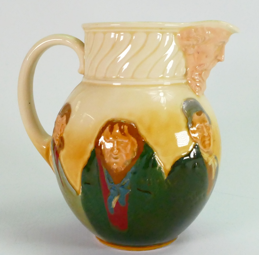 Royal Doulton Queensware Dickens Jug: The Mask Head Jug decorated all around with characters from - Image 3 of 5