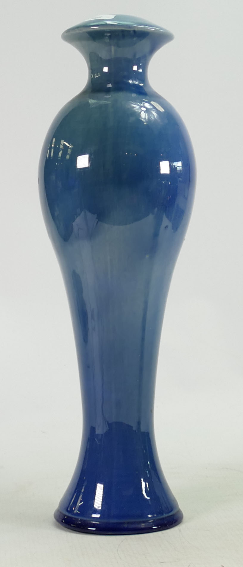 Lise B Moorcroft cast blue lamp base: c1980's 37cm high.