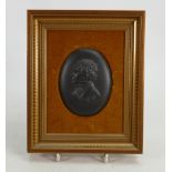 Wedgwood black Basalt portrait plaque of Beethoven: In gilt frame overall 20.