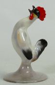 Royal Doulton miniature model of a crowing Cockerel: In natural colours, marked Flambe, height 8.