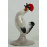 Royal Doulton miniature model of a crowing Cockerel: In natural colours, marked Flambe, height 8.