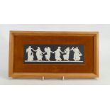 Wedgwood rectangular black & white dancing hours plaque: Framed,