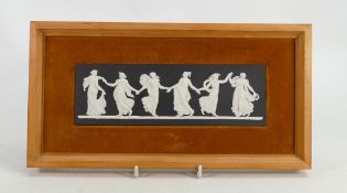 Wedgwood rectangular black & white dancing hours plaque: Framed,