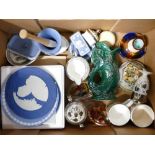 A collection of Wedgwood Jasperware items to include: Plates, plaques, bowls dishes, mugs,