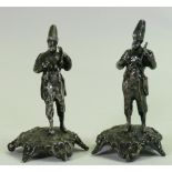 Pair of Walker and Hall Silver plated figures of Robinson Crusoe: Height 15cm.