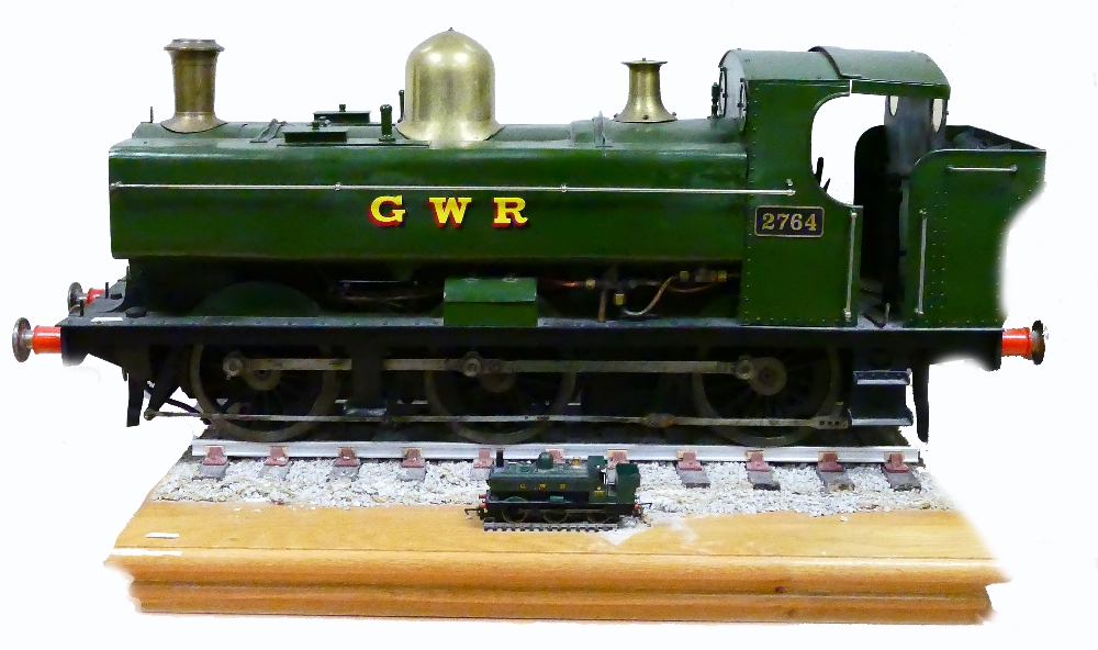 5 inch gauge live Steam Train GWR 2764: Out of test. A well built large size, 5" gauge model.
