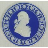 Wedgwood dark blue dipped portrait medallion: Honoré Gabriel de Riqueti, Comte de Mirabeau.