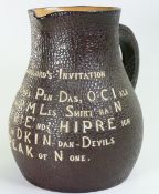 Doulton Lambeth Leatherware jug: The Landlords Invitation height 20cm.