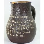 Doulton Lambeth Leatherware jug: The Landlords Invitation height 20cm.