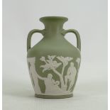 Wedgwood small Sage green & white Portland vase: Dated 1984, height 15.5cm.
