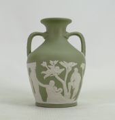 Wedgwood small Sage green & white Portland vase: Dated 1984, height 15.5cm.