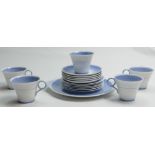 A collection of Shelley Regent 12871 blue lined part tea set: