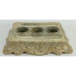 Wedgwood 19th century gilded pen & ink stand: 26cm x 20cm