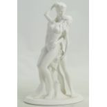 Wedgwood Bone Sculpture figure The Embrace: Limited edition by John Bromley, height 27cm, with cert.