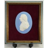 Wedgwood Sage green dipped Jasper portrait medallion of Henry Dundas: In wooden surround c1801,