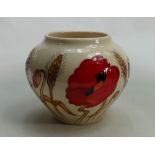 Moorcroft Harvest Poppy vase: Designed by Emma Bossons, height 10cm.