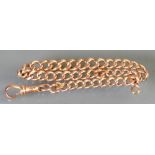 9ct Rose gold graduated bracelet: Weight 15g, length 22cm.