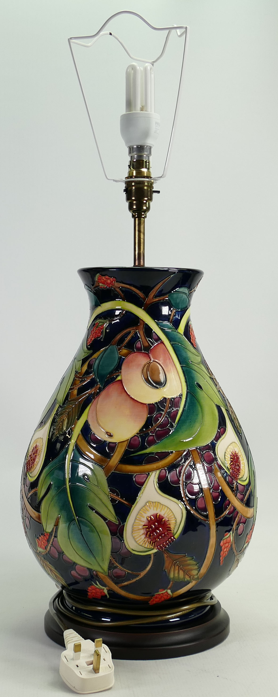 Moorcroft Prestige Queens Choice lamp base: Height 41cm.