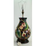 Moorcroft Prestige Queens Choice lamp base: Height 41cm.