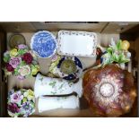 A mixed collection of items to include: Wedgwood, Aynsley floral decorated vases,