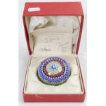 Baccarat Boxed Millefiori paperweight: Diameter 8cm.