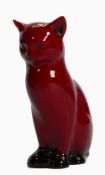 Royal Doulton Flambe seated cat: