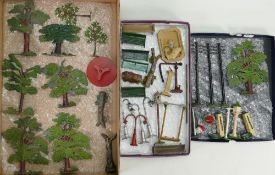 Lead scenery trees and various interesting pieces: Includes dove cotes, bird tables,