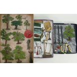 Lead scenery trees and various interesting pieces: Includes dove cotes, bird tables,