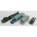 A large mixed collection of vintage played with Dinky Model vehicles: