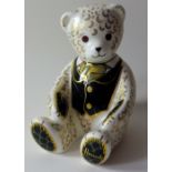 Royal Crown Derby paperweight HARRODS TEDDY BEAR 827/1500: Gold stopper, certificate, first quality,