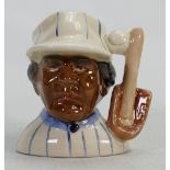 Royal Doulton prototype miniature character jug The Baseball Player: White & blue colourway,