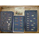 190+ lead flat smaller scale soldiers: On horseback & foot x 190 approx.