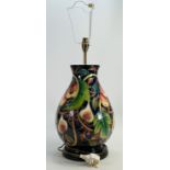 Moorcroft Prestige Queens Choice lamp base: Height 41cm.