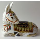 Royal Crown Derby paperweight DONKEY for Goviers: Gold stopper, NO certificate, first quality,