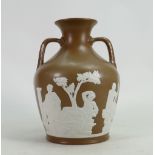Brown and white Portland Vase: Unmarked, height 22cm.