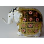 Royal Crown Derby paperweight ELEPHANT ENGLISH YORKSHIRE ROSE for Peter Jones 154/500: Gold stopper,